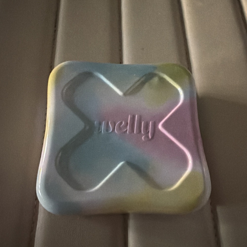 Welly Band-Aid Tin 4" x 4" EMPTY Pastel Tie Dye Pattern Blue Pink Lime Green